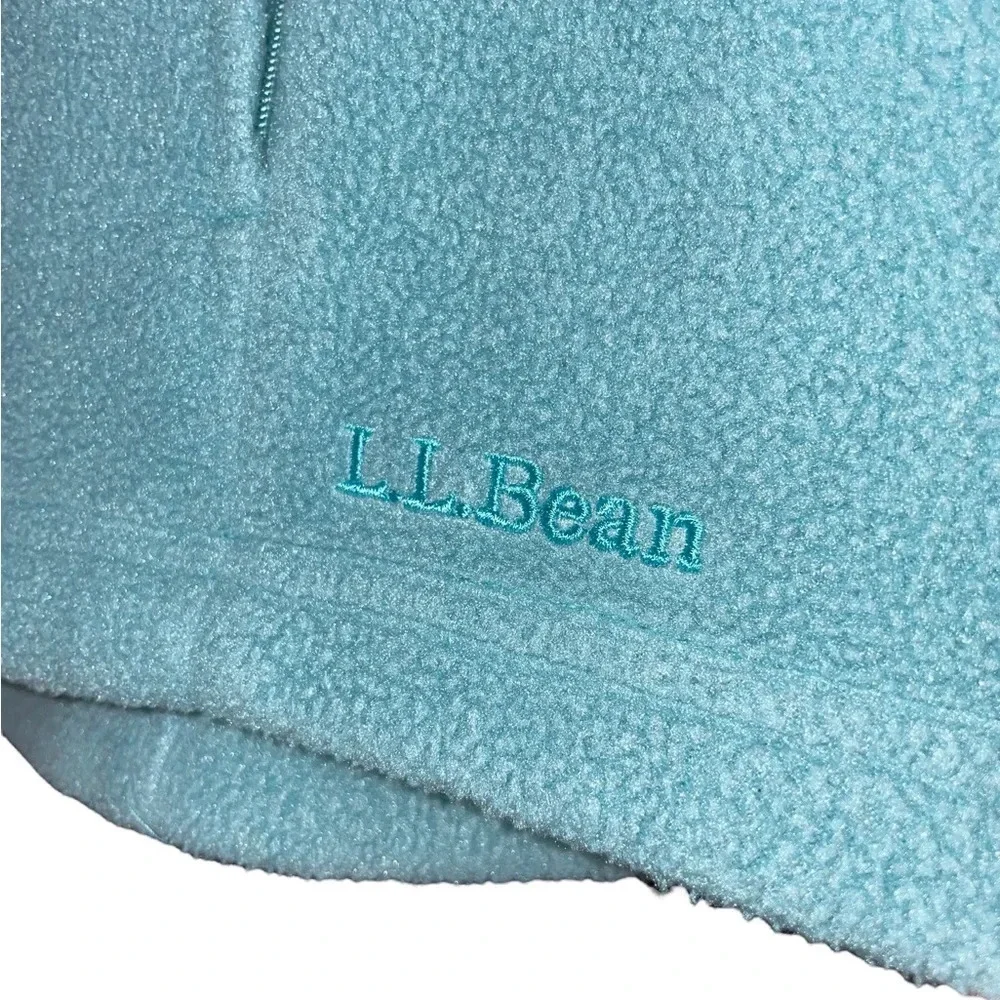 LL Bean Full Zip Blue Fleece Vest Women's Size Small Zip Pockets Outdoor Hiking